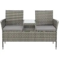 SVITA Gartenbank CHICAGO, 2-Sitzer Rattanbank in Grau von SVITA