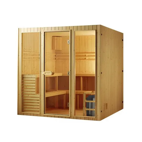 Massivholzsauna - Trockensauna für Innen und Außen - Hochwertige Massivholzsauna für entspannende Momente. Mit 190 x 190 x 220 cm bietet sie Platz für mehrere Personen und ist ideal für den professionellen Einsatz oder private Wellness-Oasen.