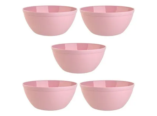 Engelland Müslischüssel Plastikschale, 900 ml, PP-Kunststoff (BPA-frei), (Vorteils-Set, 5-tlg), spülmaschinengeeignet, mikrowellengeeignet, Ø 16 cm, BPA-frei