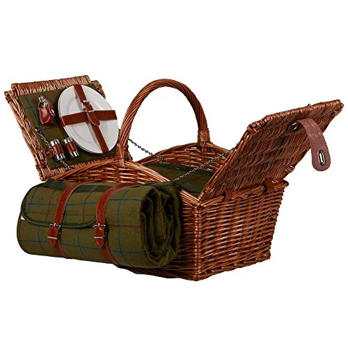UNUS Picknick Set für 2 Personen mit Kühltasche und Decke - Vielseitiges Picknick Set mit Korb, wasserfester Decke und hochwertigem Geschirr für ein unvergessliches Picknick-Erlebnis. Ideal für Park, See oder Camping.