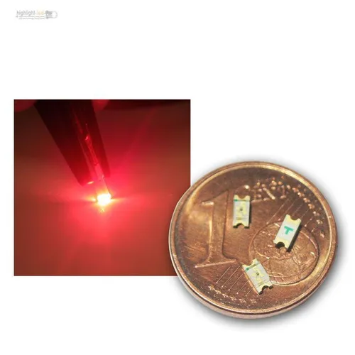 SMD LEDs 1206 rot, rote mini SMDs, SMT red rouge rojo rosso rood tief 50