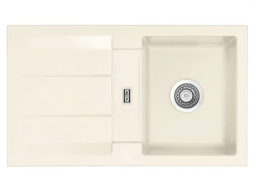 Systemceram Genea 87 Magnolie Keramik-Spüle Handbetätigung von systemceram