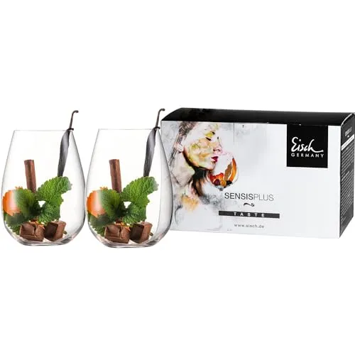 Eisch 500/9 Sensis Plus Stielloses Glas Set - Wassergläser mit Sensisplus Technologie für intensives Aromenerlebnis, ideal für Wein, Wasser, Cocktails – hochwertiges, bruchsicheres Kristallglas, spülmaschinenfest und perfekt für jeden Anlass.