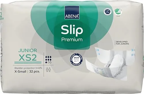 Abena Slip Premium Junior Sparpaket (4 x 32 Stück) - Inkontinenzhilfen, hochwertige Windeln für Kinder mit schwerer Inkontinenz, anatomisch geformt und mit hoher Saugkraft (600 ml) für optimale Sicherheit und Komfort.