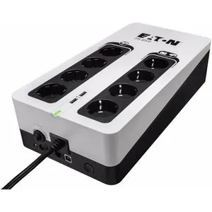 Eaton 3S 850 DIN - 850 VA USV mit Überspannungsschutz, 8 DIN Ausgängen und geräuschlosem Betrieb für zuverlässigen Schutz Ihrer Geräte