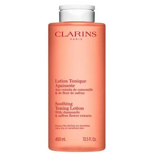 CLARINS Lotion Tonique Apaisante XL 400 ml - Gesichtslotion für trockene und empfindliche Haut, angereichert mit biologischer Kamille zur Beruhigung und Geschmeidigkeit. Ideal zur Vervollständigung der Gesichtsreinigung.