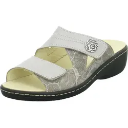 Belvida Pantolette 42.455.0-005 - Grau - 38 - Damen Pantoletten aus hochwertigem Leder mit flexiblem Wechselfußbett und integriertem Klettverschluss für optimalen Halt. Ideal für höchsten Tragekomfort zu Hause oder unterwegs.