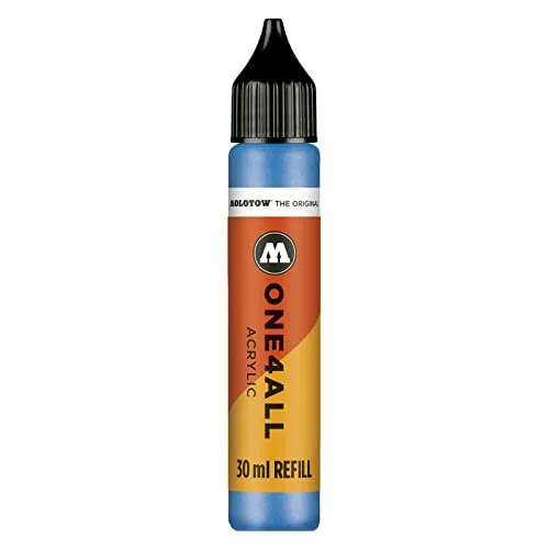 Molotow ONE4ALL Refill Acryl, Farbe 224 metallic blau 30 ml, Nachfülltinte für Permanentmarker