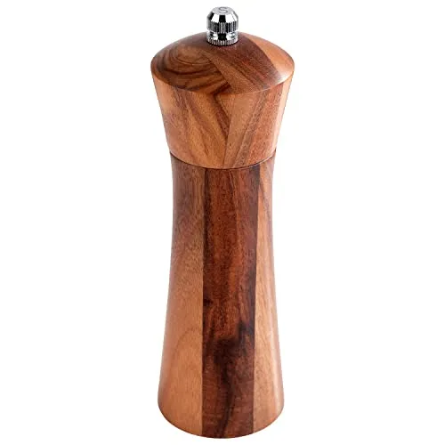 APS 40418 Salzmühle aus Akazienholz, Mahlwerk aus Edelstahl, Ø 5 cm, Höhe 17 cm