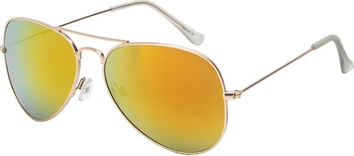 Sonnen Brille Designer Piloten Damen Herren Sonnenbrille mit Kunstoffrahmen 30575 Rot Gelb Verspiegelt