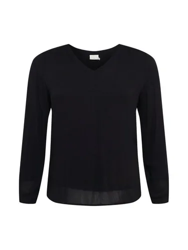 KAFFE Curve Langarmbluse KCami (1-tlg) Drapiert/gerafft