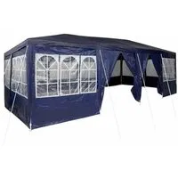 vidaXL Party-Zelt Blau, Weiß 800 x 400 cm - Geräumiges Pavillon für Outdoor-Events, aus robustem Polyester und Stahl, UV-geschützt und stabil. Ideal für Hochzeiten und Gartenpartys, mit einfachem Zugang durch Reißverschluss.