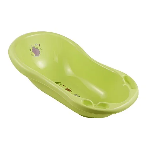 keeeper Hippo Ergonomische Babywanne mit Stöpsel, Ab 0 bis ca. 12 Monate, 84 cm, Maria, Grün