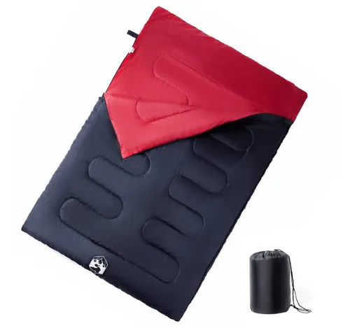vidaXL Doppelschlafsack mit Kissen für 2 Personen - Schlafsäcke für 3-4 Jahreszeiten, ideal für Camping und Outdoor-Aktivitäten. Mit 2-in-1-Design, wasserfestem Material und zwei Kissen für maximalen Komfort.