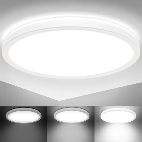 B.K.Licht LED Deckenlampe ultraflach mit indirektem Licht - Lampen - Diese dimmbare LED Deckenlampe mit 2.400 Lumen bringt modernes Licht in Ihr Zuhause und ist einfach zu montieren.