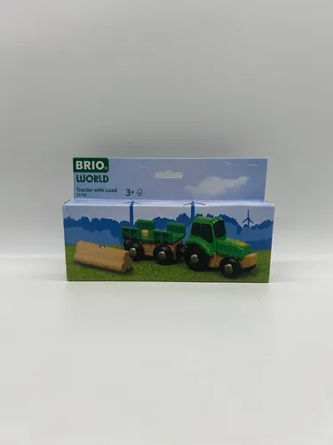 BRIO Traktor mit Holz-Anhänger mit beschädigter OVP