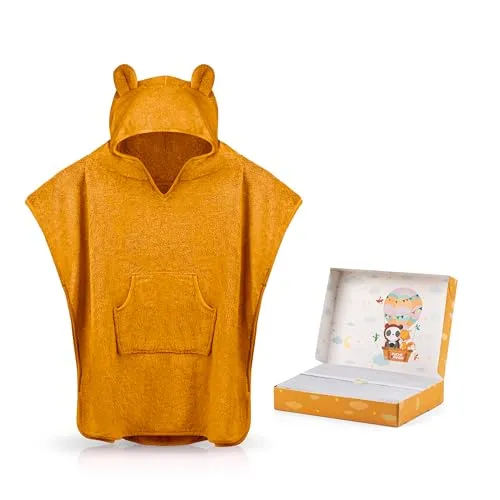 Fuchs & Panda Badeponcho - Kuscheliger Badeponcho aus 100% Bambus für Kinder (0-4 Jahre), antimikrobiell und superweich – ideal für nach dem Baden oder am Strand!