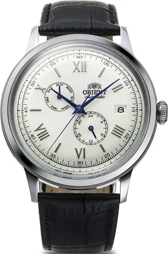 Orient Bambino Automatic Dress RA-AK0701S10B Herrenuhr - Elegante Analog-Herrenuhr mit automatischem Uhrwerk, 30 m wasserdicht und edlem Lederarmband - ideal für besondere Anlässe und den täglichen Gebrauch.