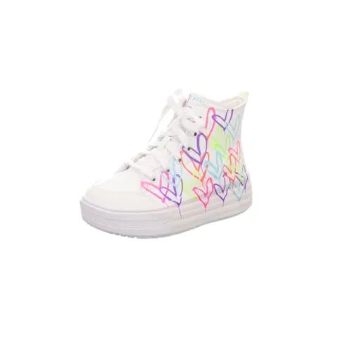 Skechers Hyperlift Mode-Stiefel, Weiß/Mehrfarbig, 36 EU - Sneaker für Mädchen mit leichtem Design, flexibler Traktions-Laufsohle und stoßdämpfender Zwischensohle für optimalen Komfort.