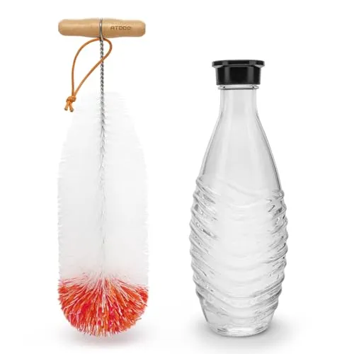 ATDDO Flaschenbürste, 1 Stück Flaschenbürste Kompatibel mit Sodastream Glasflasche Lang Flaschenreiniger Bürste für Glaswaren