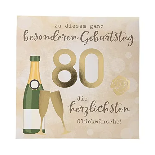 Produktbild Depesche 0011694-012 Pop-up Glückwunschkarte zum 80. Geburtstag, Klappkarte mit Musik, Lichtelementen und einem originellen Spruch, Geburtstagskarte inkl. Umschlag, Format 15,5 x 15,5 cm
