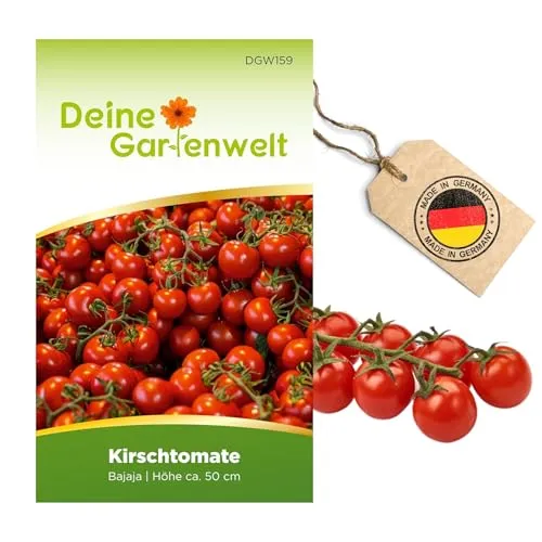 Kirschtomate Bajaja Samen - Solanum lycopersicum - Tomatensamen Cherrytomaten Balkontomaten - Blumensamen - Saatgut für 15 Pflanzen