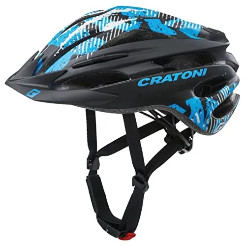 Cratoni Pacer Fahrradhelm, Schwarz/Blau Matt - Fahrradhelm für Erwachsene mit Reflektoren für mehr Sichtbarkeit und dreifacher Höhenverstellung für optimalen Tragekomfort.