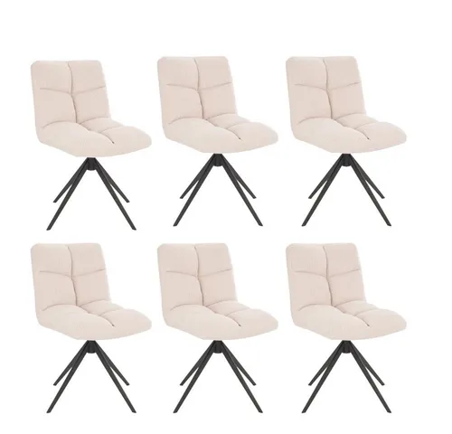 HOME DELUXE Esszimmerstuhl drehbar 6er Set NODA – Cord Creme - Stühle – Eleganter, drehbarer Esszimmerstuhl aus 100% Polyester, ideal für stilvolle Essbereiche und maximalen Komfort.