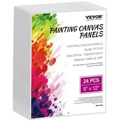 VEVOR Leinwandtafeln 24 Stk. 229x305mm - Hochwertige Malerleinwände aus Baumwolle und Polyester, ideal für Ölmalerei. Perfekt für Künstler und Hobbyisten, 24 Stück im praktischen Set.