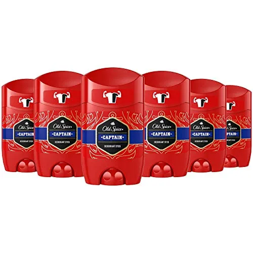 Old Spice Captain Deodorant Stick Men, 6er Pack(6 x 50 ml)