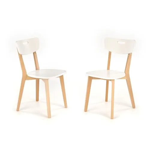 FabiMax Holzstuhl 2er Set Lenio - Esszimmerstuhl Weiß - Skandinavisches Design - Eleganter Esszimmerstuhl im skandinavischen Design, hergestellt aus robustem Buchenholz. Ideal für Küche, Esszimmer oder Büro – vereint Stil und Stabilität in einem praktischen 2er Set.