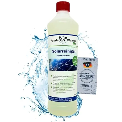 PandaCleaner Bio Reiniger - 1L Profi Solar & PV Anlage Reinigung - Hochkonzentrat 1:100 für Solaranlage, Photovoltaik Modul, Solarpanel, Balkonkraftwerke - Materialermüdung vorbeugen! (1L)