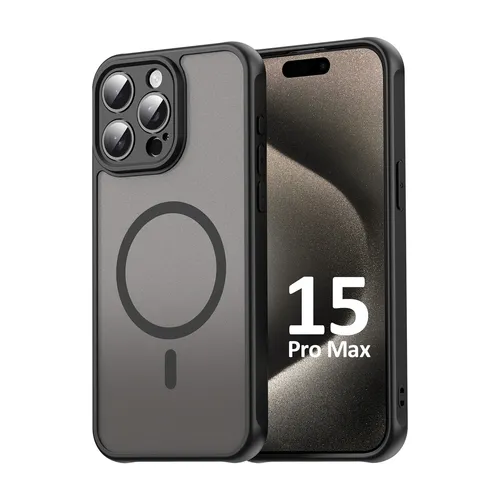 Magsafe Handyhülle für Apple iPhone 15 Pro Max Matt Case Schutzhülle Schwarz
