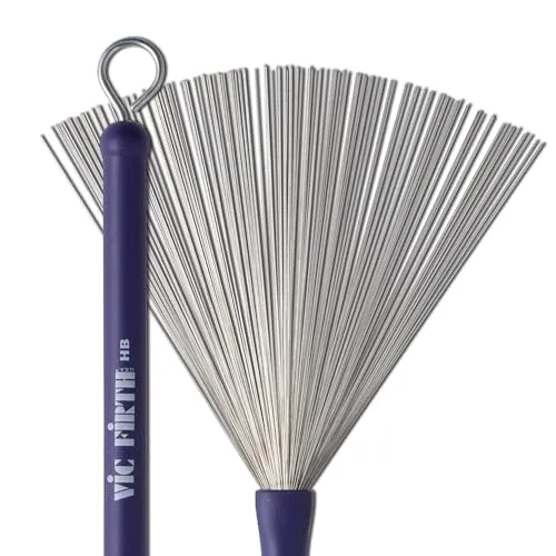 Vic Firth Retractable Wire Heritage Brush - Purple, 1 Paar Besen für klassischen Jazz-Sound, ausziehbare Drähte und angenehmer Griff in violett