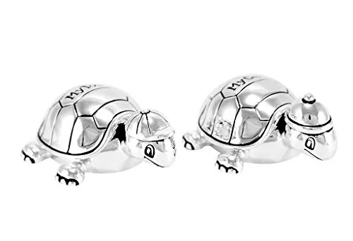 Brillibrum Design Zahndose + Lockendose Geschenk Set Schildkröte - Erinnerungsboxen für Babys, versilbert und anlaufgeschützt – das perfekte Geschenk zur Taufe oder Geburt im niedlichen Schildkröten Design.