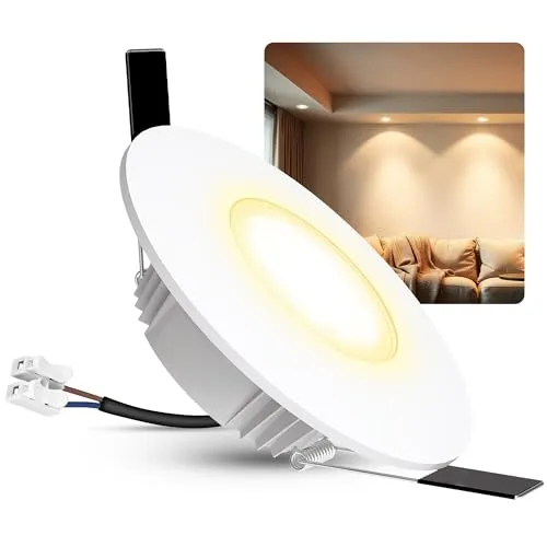 linovum CERBUS Einbaulampe Decken Outdoor extra flach für Badezimmer IP65 warmweiß - IP65 Downlight Außen Einbau Deckenspot