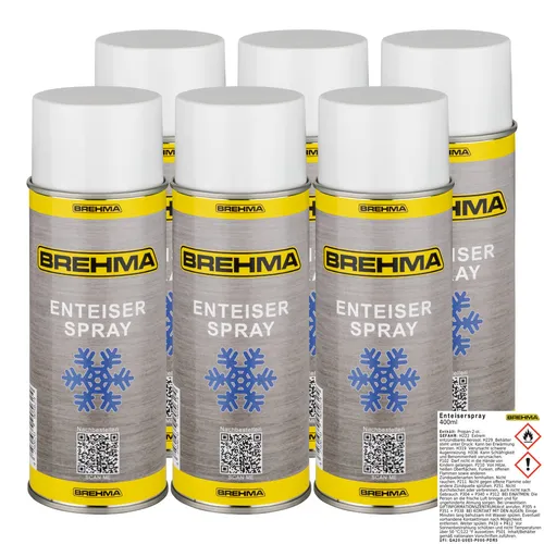 6x BREHMA Enteiserspray Scheibenenteiser Entfrosterspray Frostschutz 400ml