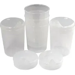 Medi-Inn Schnabelbecher 250 ml Praktisches Set: 5 Unterteile mit 10 Deckeln transparent