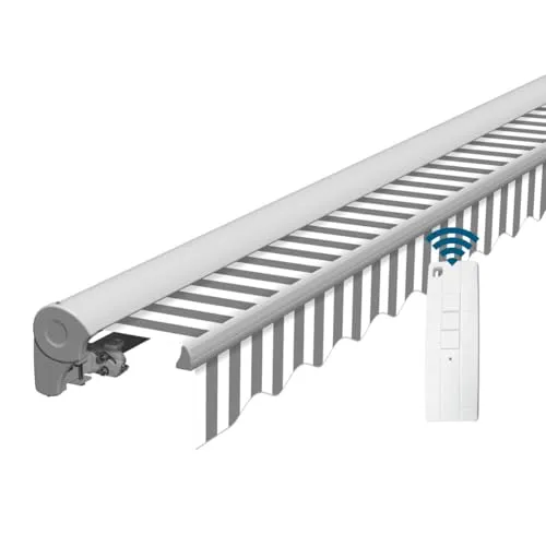 Eclipse Kassettenmarkise Halbkassette 3,95x3 m - Markise mit elektrischem Antrieb und UV-Schutz 50+, ideal für Balkon und Terrasse, bietet sicheren Schatten und modernes Design.