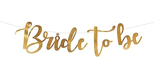 Girlande Bride to Be Gold – JGA Deko Banner Junggesellinnenabschied Bridal Shower Hochzeit Verlobung Party Deko, 80 x 19cm