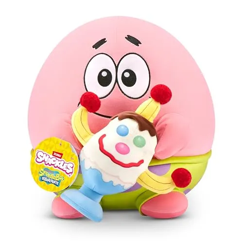 Snackles Figur Spongebob Schwammkopf – Plüschspielzeug mit Snack-Accessoire (35 cm)