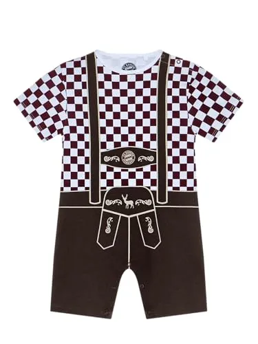 FC Bayern München Baby Body Lederhose | Kurzarm | Braun | Fußball