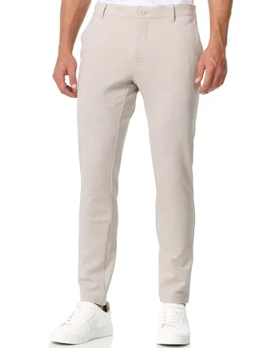 JEFF Herren JFEzra Stoffhose mit 4 Taschen | Stretch Hose Ecru Mix, Größe 34/34 - Elegante Herrenstoffhose mit hohem Tragekomfort. Das minimalistische Design und die 4 praktischen Taschen machen sie zur perfekten Wahl für jeden Anlass.