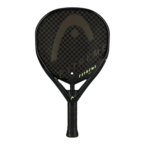 HEAD Extreme One 2023 Padelschläger - Ultraleichter Padel Schwarz - Tennisschläger mit nur 345 Gramm für maximale Agilität. Stanzfreies Design sorgt für hohe Festigkeit und extreme Spin-Technologie für beeindruckende Ballkontrolle.