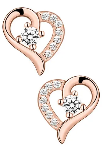 Limana Paar Ohrstecker 925 Sterling Silber Herz Rosegold Gold Rosa Herzohrringe für jeden Tag (inkl. Herz Geschenkdose), Liebesgeschenk Liebe Geschenk für Frauen Damen Ehefrau Freundin Mutter