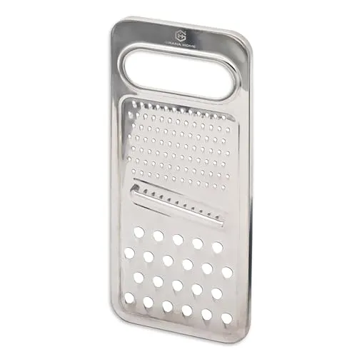 GRANA HOME Flache Edelstahl-Reibe 24 x 10cm – Vielseitige, robuste Küchenreibe für Gemüse, Obst, Käse & mehr