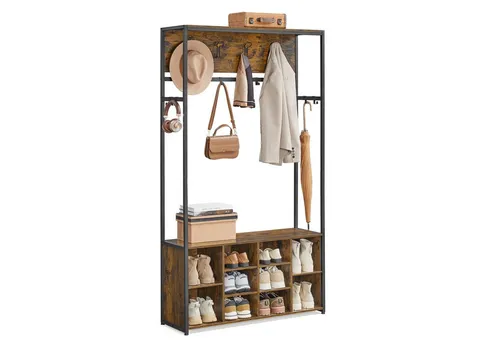 VASAGLE Garderobenständer Garderobe, Kleiderständer, Garderobe, Eingangsmöbel mit Schuhregal, offene Fächer