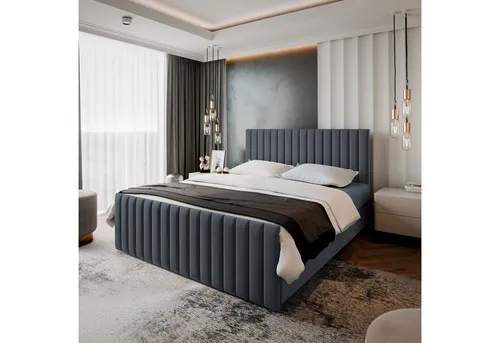 Masseno Boxspringbett ARION 180x200 cm - Komfortables Polsterbett mit Bettkästen - Elegantes Boxspringbett ARION mit Bonell-Matratze und Topper, bietet ergonomischen Schlafkomfort und praktischen Stauraum für Ihr Schlafzimmer.