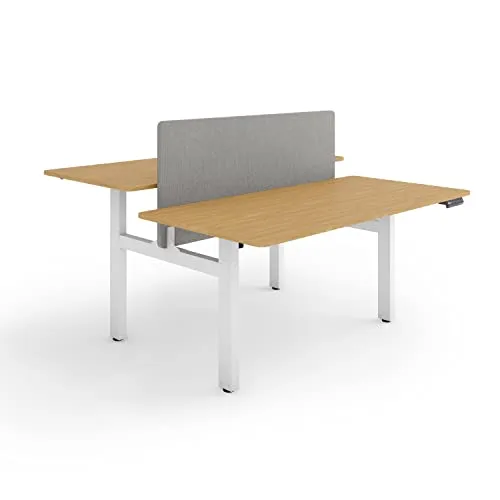 ESMART ETX-221WBA Steh-Sitz-Doppel-Schreibtisch - Ergonomischer Schreibtisch 160 x 80 cm, elektrisch höhenverstellbar mit Memoryfunktion und Aktivitätserinnerung für gesunde Arbeitsweise.