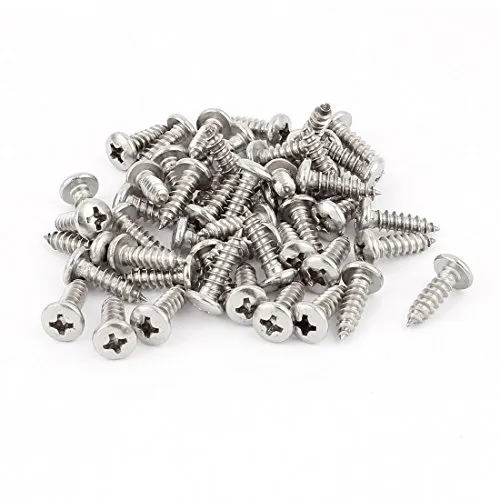 sourcing map 4,8 mm x 18 mm Phillips Kreuz Drive Pan Head selbstschneidenden Schraube 50 PCS de